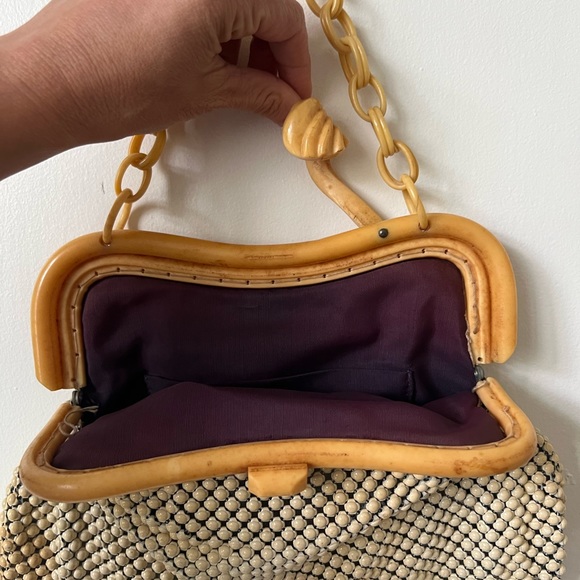 Vintage Whiting and Davis Co. Mesh Top Handle Bag 1930’s Art Deco Antique Purse - Picture 5 of 10